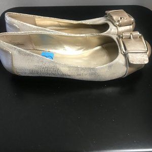 Nude Textured Flat Shoes